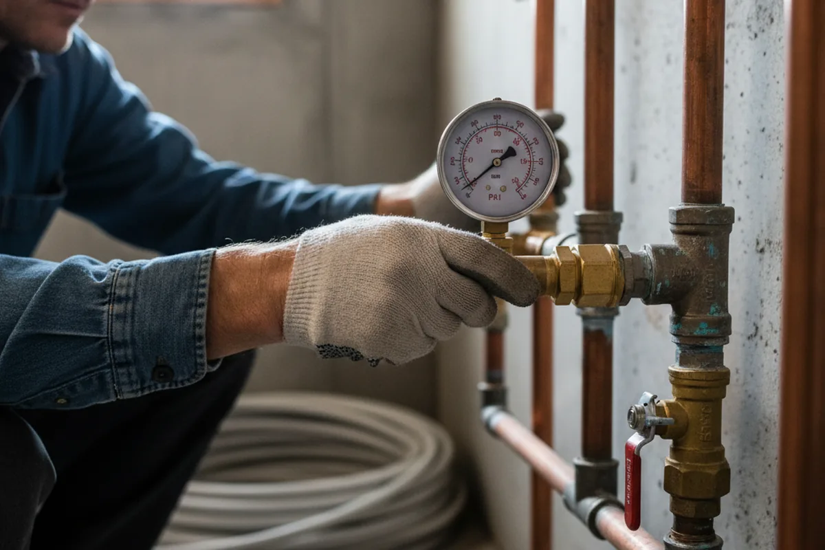 Pressure testing a repaired line during Water Line Repair in Ossining
